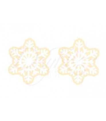 SILUETA CARTÓN FLEXIBLE 2 COPOS DE NIEVE 6x6 CM