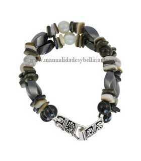 HEMATITE MAGNÉTICO RETORCIDO 14x7 MM. HILO 40 CM.