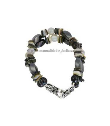 HEMATITE MAGNÉTICO RETORCIDO 14x7 MM. HILO 40 CM.