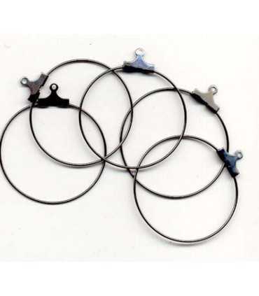 PENDIENTES CRIOLLA FINA 30 MM COLOR ANTRACITA 6 UD