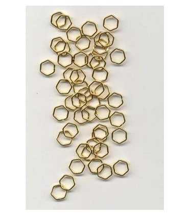 ANILLAS HEXAGONALES 7 x 1 MM DORADO 50 UD