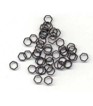 ANILLAS HEXAGONALES 7 x 1 MM ANTRACITA 50 UD
