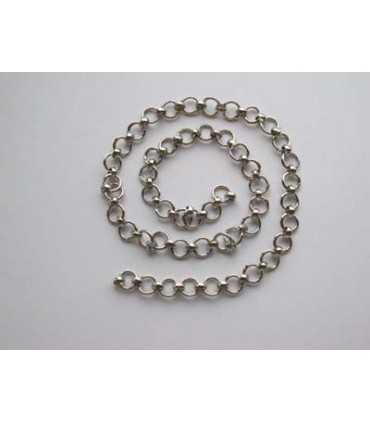 CADENA CÍRCULOS COLOR PLATINO 0,5 METROS