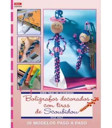 BOLÍGRAFOS DECORADOS CON TIRAS DE SCOUBIDOU. DRAC