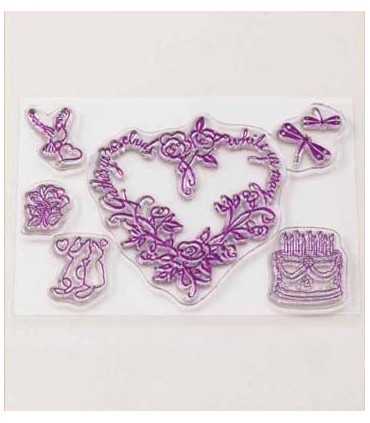 SELLOS ACRÍLICOS SET CUMPLEAÑOS 6 UD 10x7 CM TOTAL