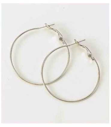 PENDIENTES CRIOLLA 40x1,2 MM COLOR PLATINO 2 UD