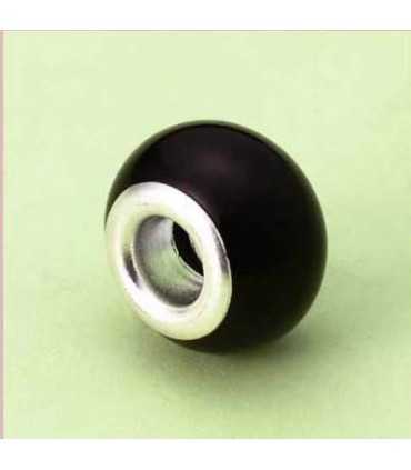 CUENTA PANDO IMIT PERLA NEGRO 14x10mm AG 5mm 2 UD
