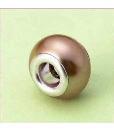 CUENTA PANDO IMIT PERLA DORADO 14x10mm AG 5mm 2 UD