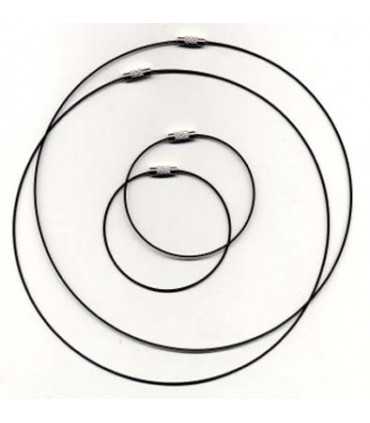 SET 2 PULSERAS+ 2 GARGANTILLAS ACERO RECUB NEGRO