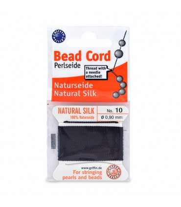 HILO DE SEDA 100 % DE 0,9 MM CON AGUJA. 2 METROS