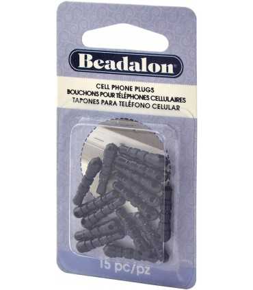 TAPÓN TELÉFONO MÓVIL NEGRO BEADALON 15 UD