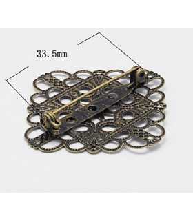 BROCHE CON ESTAMPA FILIGRANA LATÓN 35x35 MM 2 UD