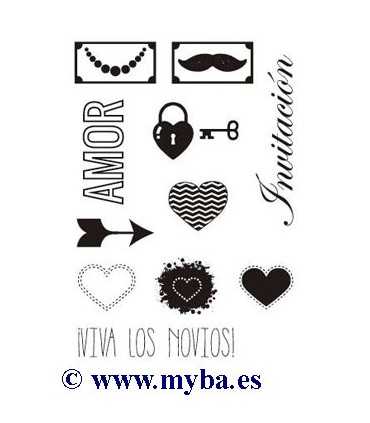 SELLOS SILICONA ARTIS DECOR VIVA LOS NOVIOS