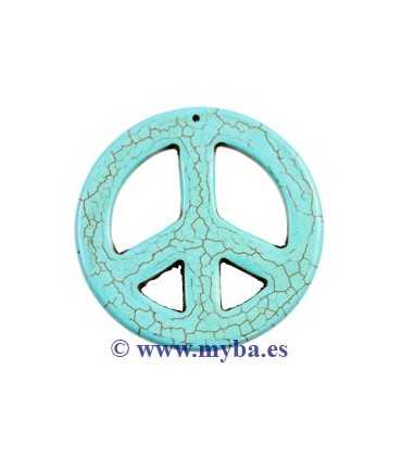 SÍMBOLO PAZ IMITACIÓN TURQUESA 55x4 MM AGUJ 1 MM