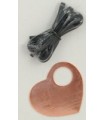 CHAPA COBRE CORAZÓN 51x40 MM CON CORDÓN ALCANTARA