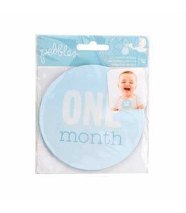 PEGATINAS PEBBLES LULLABY MESES BEBÉ NIÑO 12 UD