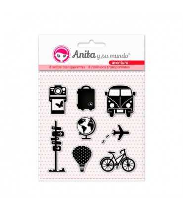 Sellos transparentes Aventura Anita 8 unidades