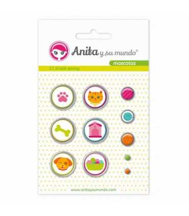 11 BRADS EPOXY ANITA MASCOTAS 5,5 -20 MM