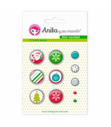 11 BRADS EPOXY ANITA FELIZ NAVIDAD