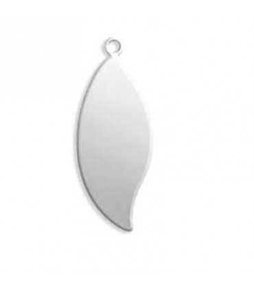 CHAPA HOJA ALKEME 26x10 MM CON ANILLA 4 UNIDADES