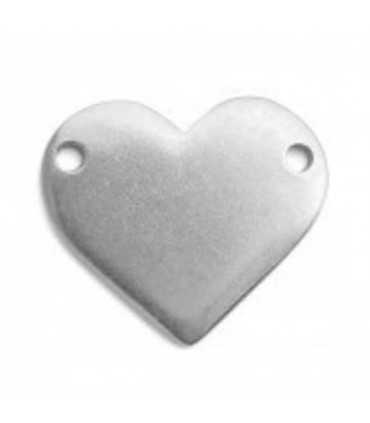 CORAZÓN PELTRE 25x22 MM DOS ANILLAS 1 UNIDAD