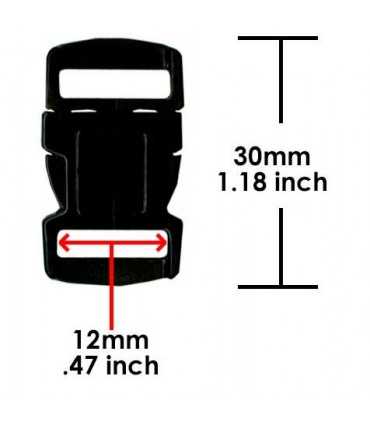 CIERRE DE 12 MM ESPECIAL PARACORD MIX COLORES 6 UD