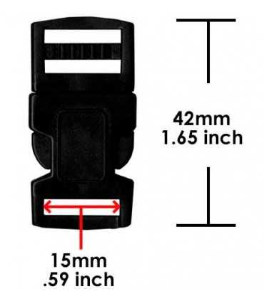 PARA CORD BUCKLES 15 MM MIX COLOUR 5 UNITS