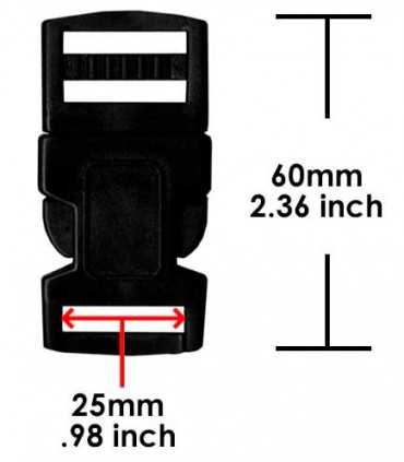 CIERRE DE 25 MM ESPECIAL PARACORD 2 UNIDADES