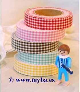 FABRIC TAPE DAILYLIKE CON CUADROS VICHY 15 MM x5 M