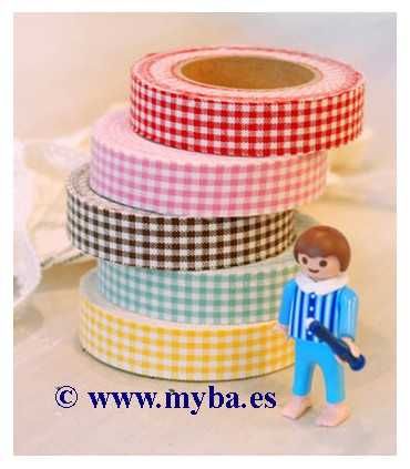 FABRIC TAPE DAILYLIKE CON CUADROS VICHY 15 MM x5 M