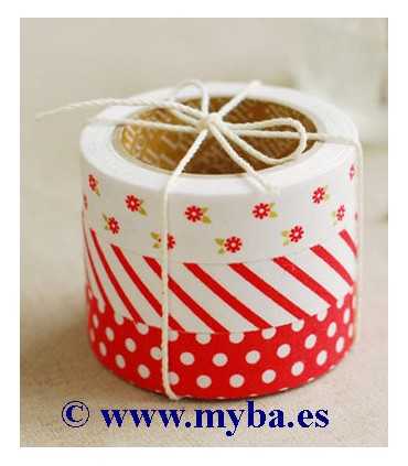 SET FABRIC TAPE DAIL. 11 RED RIBBON 15 MMx3 Mx3 UD