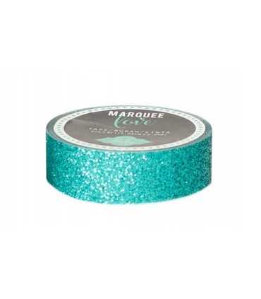 MARQUEE TAPE 2,2 cm x 2,74 M AQUA GLITTER