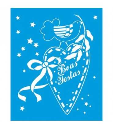 PLANTILLA PLÁSTICO STENCIL 21x17 CM CORAZÓN