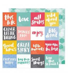 PAPEL AMY TANGERINE ALL SMILES 12"x12" 1 UD