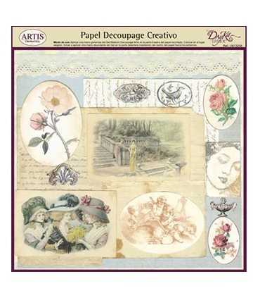 PAPEL DECOUPAGE DAYKA 32x31 CM MOTIVOS VINTAGE