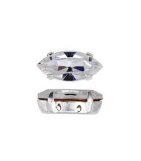 NAVETTE 15x7 MM PLATEADO PRECIOSA 2 UD