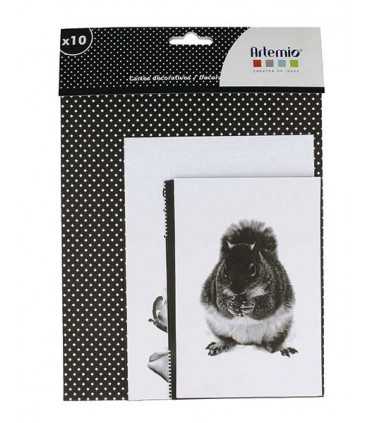 TARJETAS DECORATIVAS BLACK&WHITE SURTIDAS 10 UD