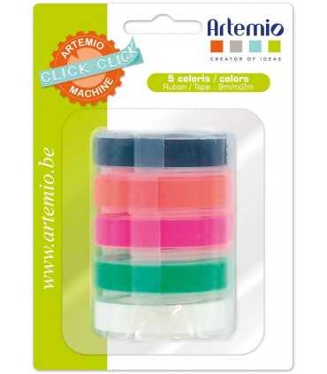 SET 5 CINTAS FLUO PARA MÁQUINA CLICK CLICK ARTEMIO