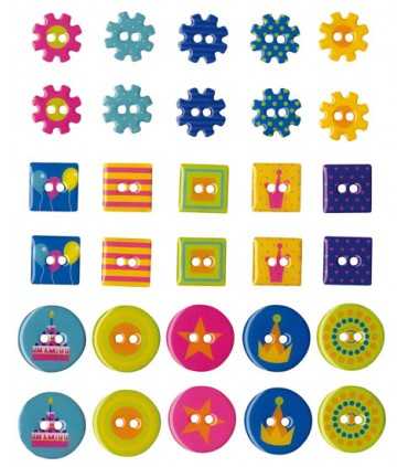 SURTIDO BOTONES EPOXY DIVERSIÓN 19-25 MM 30 UD