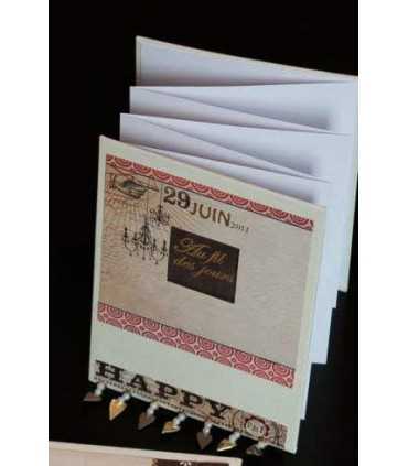 ÁLBUM FORRADO TELA CRUDO ACORDEÓN 6 PAG.  15x21 CM