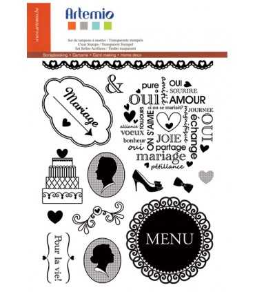 SELLOS TRANSPARENTES ARTEMIO SET BODA, MATRIMONIO