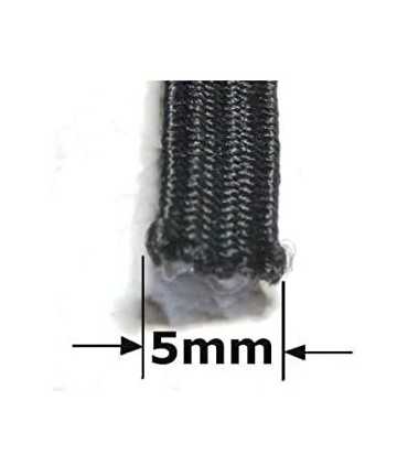 CORDÓN TEJIDO ELÁSTICO 5 MM NEGRO 5 METROS