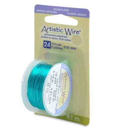 HILO COBRE ARTISTIC WIRE BAÑO PLATA 0,51 MM 9,1 M