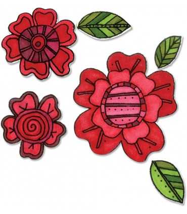 SIZZIX TROQUELES 9 FRAMELITS+ 1 SELLO FLORES