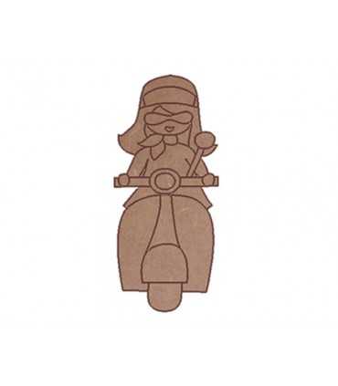 SILUETA DM DAYKA NIÑA EN VESPA 20x8x0,3 CM