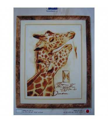 KIT PUNTO CRUZ  JIRAFAS DE VERVACO. 31 x 41 CM.