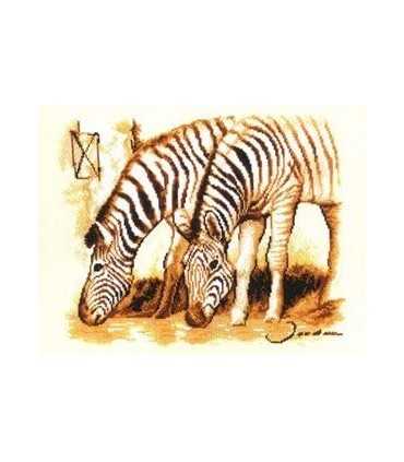 KIT CEBRAS PUNTO DE CRUZ VERVACO 41x31 CM