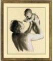 KIT PUNTO CRUZ PADRE Y BEBÉ VERVACO. 27x34 CM.