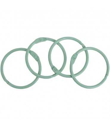 ANILLAS ENCUADERNACIÓN METAL VERDE MINT 35 MM 4 UD