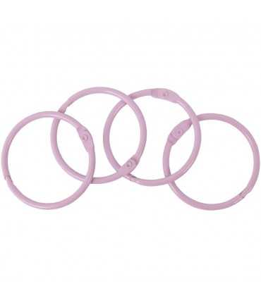 ANILLAS ENCUADERNACIÓN ROSA CLARO 44 MM 4 UD